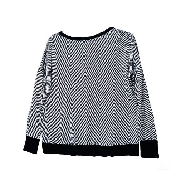 Motherhood Maternity Sweater black white herringbone oversized Small - Picture 2 of 8